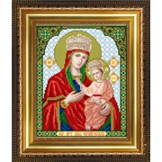Икона ручной работы Богородица Черниговская вышитая бисером