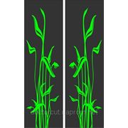 трава.трафаретная покраска.шкаф купе.векторный трафарет фото