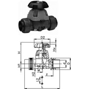 Мембранный клапан тип 314, PVC-UС раструбами для сварки PE80