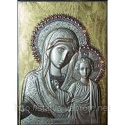 Икона Казанской Божьей Матери с кристаллами Сваровски фото