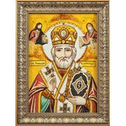 Именная икона из янтаря "Николай"