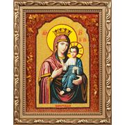 Икона из янтаря “Иверская Божья Матерь“ фото