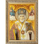 Именная икона из янтаря “Николай“ фото