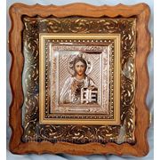 Икона Христа Спасителя ручной работы, серебро, позолота