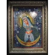 Икона Богородицы "Остробрамская" вышитая бисером на заказ