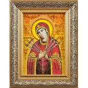 Икона из янтаря “Семистрельная Богородица“ фото