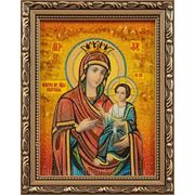 Икона из янтаря “Иверская Богородица“ фото