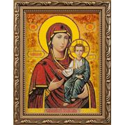 Икона из янтаря “Смоленская Богородица“ фото