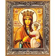 Икона из янтаря “Ченстоховская Богородица“ фото