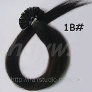 Волосы натуральные на кератиновых капсулах, оттенок №1В. 50 см 100 капсул 50 грамм фото