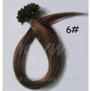 Волосы для наращивания на кератиновых капсулах, оттенок №6. 65 см 100 капсул 80 грамм фото