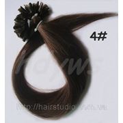 Волосы натуральные на кератиновых капсулах, оттенок №4. 50 см 100 капсул 50 грамм фото