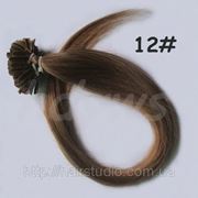 Волосы натуральные на кератиновых капсулах, оттенок №12. 50 см 100 капсул 50 грамм фото