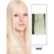 Волосы Remy на клипсах блонд 50 см оттенок #60 фото
