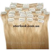 Набор натуральных волос на клипсах 70 см. Оттенок №23. Масса: 150 грамм. фото