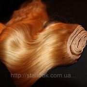 Натуральные европейские вьющиеся волосы на трессе длиной 70 см оттенок №613 фото