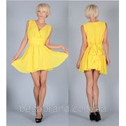 Платье сзади бант завязки желтый фото