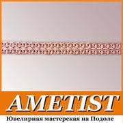 Цепочки ювелирные плетения «Бисмарк двойной без накладок» на заказ в Киеве. фото
