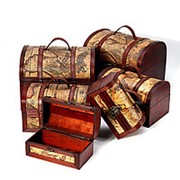 Пиратский сундук с драгоценностями Брелок на память Коробка Хранение Органайзер Подарок Чехол фото