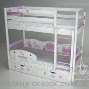 Кровать двухъярусная детская Золушка Pink/cream. фото