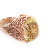 Золотое кольцо с лимонным цитрином, Артикул: К119 фото