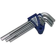 Набор ключей имбусових со слоем, удлиненные, Cr-V, 9 шт., (1,5-10 мм)