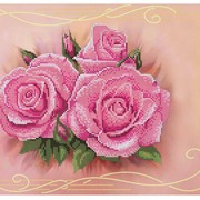 Схема для частичной вышивки бисером Нежные розы фотография