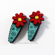 Заколка-хлопалка, цветная замшевая, пара 230084(30) фото