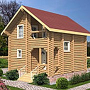 Деревянный дом с двумя спальнями, террасой и балконом – проект «Сказка» фото