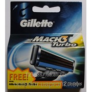 Картриджи Gillette Mach3 Turbo 2 шт в упаковке. фотография