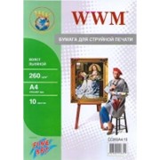 Холст WWM натур. хлопковый,A4 формат,260g/m,10л.. фото