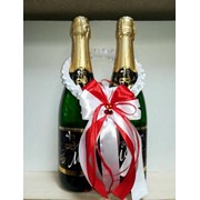Украшение для шампанского “Хомут“ (белый+красный) 3 шт. фотография