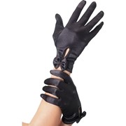 Чёрные атласные перчатки с бантиком Леди (42-48) фотография