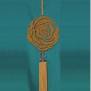Медальон шторный в форме розы F 03 горчица