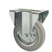 Неповоротные колеса для тележек с крепежной панелью "Norma", из стандартной серой резины