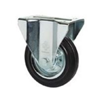 Неповоротные колеса для тележек с крепежной панелью “Norma“, из черной резины фото