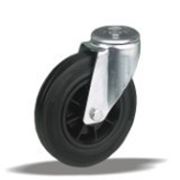 Колесо поворотное с отверстием (черное) фото