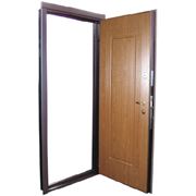 Двери металлические входные с отделкой из ценных пород древесины.