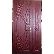 Бронированные полуторная дверь с МДФ накладками: модель «Klassic». фото