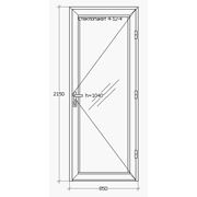 Одностворчатая входная теплая алюминиевая дверь 850*2150