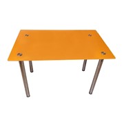 Обеденный стеклянный стол "Оранжевый"