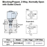 Клапан «HydraForce», 2-ходовой, нормально открытый, с блокировкой, poppet-type, тип SVCV08-21 фото