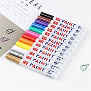 Набор из 12 цветов Водонепроницаемы Краска Ручка Colorful металлический перманентный маркер для краски фотография
