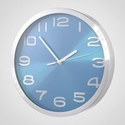 Часы в Металлическом Серебристом Корпусе (Синие) фотография