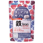Orihiro Iron жевательный витамины с железом со вкусом ягод 1 месяц фотография