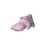 Подушка - бегемотик розовая,голубая в цветочек 18х35см фото