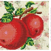 Схема для частичной вышивки бисером Красные яблоки фото