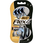 BIC Flex Comfort 4 лезвия, одноразовые станки, 3шт