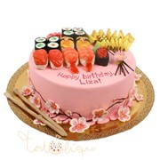 Праздничный торт любителю суши №832 фотография