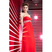 Вечернее платье в пол с драпировкой цвет красный фото